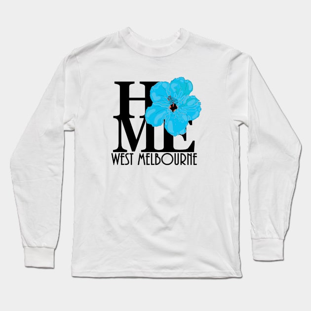 HOME West Melbourne Blue Hibiscus Long Sleeve T-Shirt by HomeBornLoveFlorida